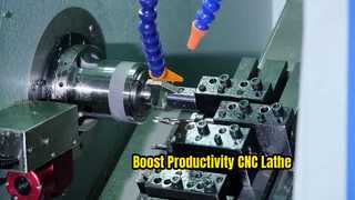 Steigern Sie Ihre Produktivität mit dieser CNC-Drehmaschine, die mit einem Teilefänger ausgestattet ist.