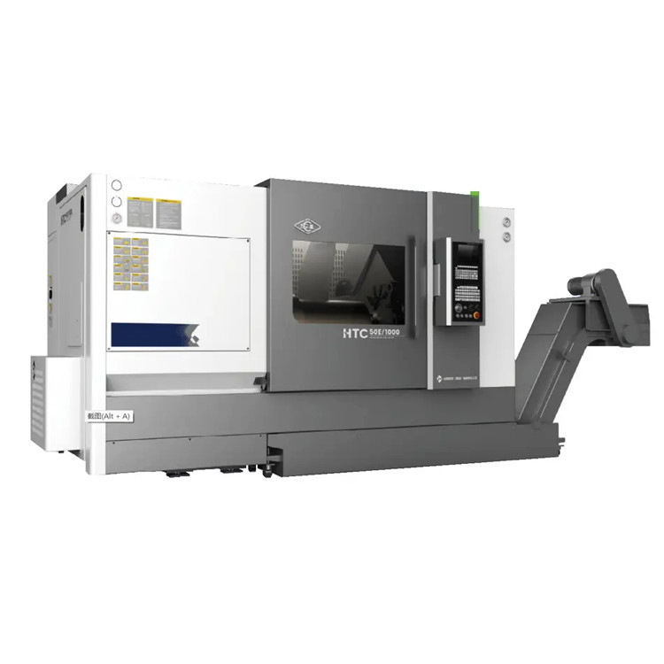 HTC50E 45 Grad horizontal geneigt Bett CNC Drehmaschine 3 Achsen CNC Fräsmaschine
