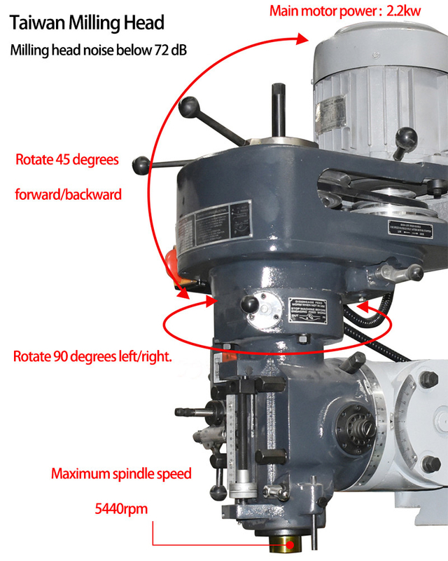 Maschine mit Turm 5H Fräskopf Tisch Größe 1370x305 Turm Fräsmaschine
