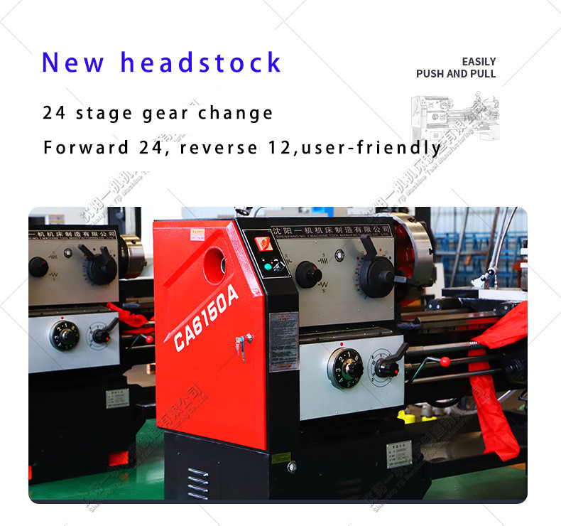 CW6180D Universal-Metall-Handwerkzeug Drehdrehmaschine Breite des Bettes 550mm Horizontale Lücke Bett Drehmaschine