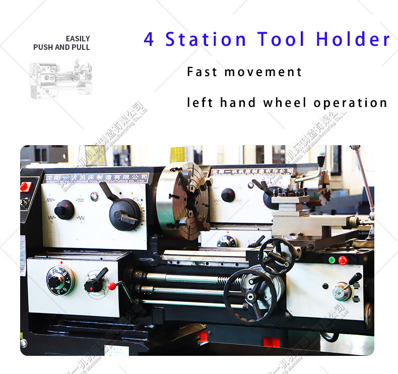 CW6180D Universal-Metall-Handwerkzeug Drehdrehmaschine Breite des Bettes 550mm Horizontale Lücke Bett Drehmaschine