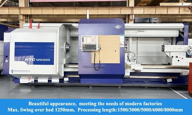 SMTCL Schwere CNC-Drehmaschine 5000mm HTC125500 Horizontales Flachbett CNC Schwere Drehmaschine