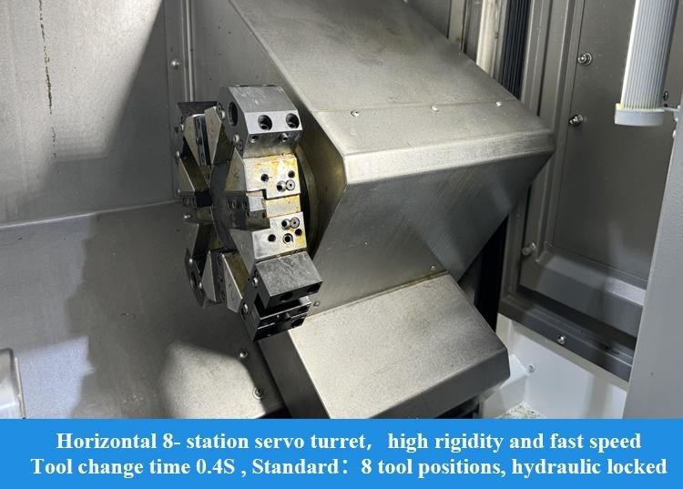 SMTCL Kleinteilebearbeitung HTC16H Metall Schrägbett CNC Drehmaschine 8 Stationen Horizontale CNC Drehmaschinen