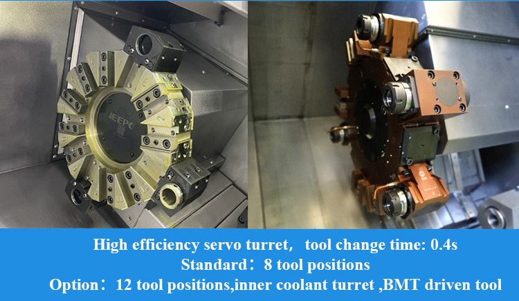 SMTCL Schrägbett CNC Drehmaschine Horizontale 8 Stationen Servo Turm IT35L Hard Machining Metall CNC Drehmaschine