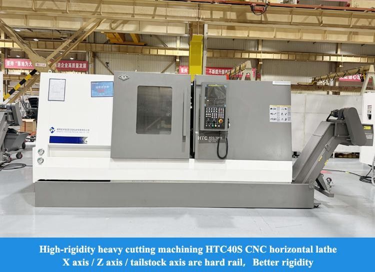 Hohe Steifigkeit Hard Rail CNC Drehzentrum HTC40Sm A2-8 Spindel Schweres Schneiden CNC Drehzentrum