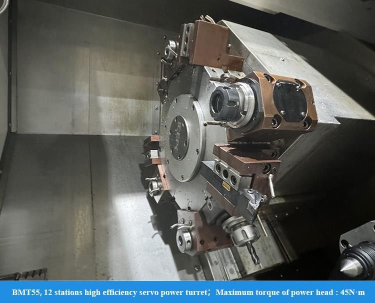 SMTCL CNC Drehzentrum Langspannspindel HTC40Hm BMT55 Servo Power Turret CNC Drehzentrum mit Y-Achse