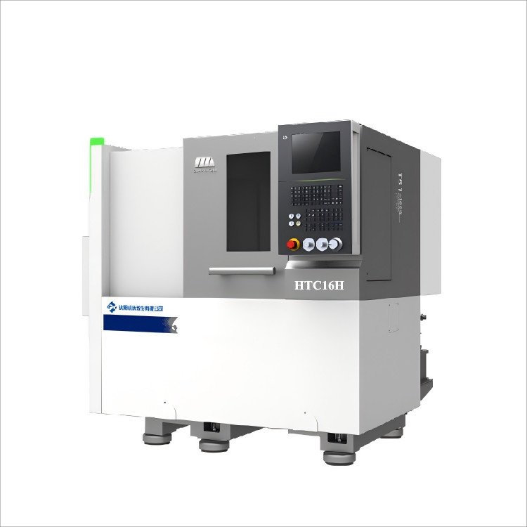 Wirtschaftliche CNC-Drehmaschine HTC16Q GSK-System Bearbeitung von Kleinteilen Servo-Reitstock Schrägbett-CNC-Drehmaschine