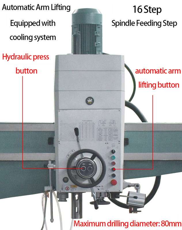 Radialbohrmaschine Z3063 Manuelle Vorschub Hydraulische Drehzahländerung 50mm Bohrungsdurchmesser Radialbohrer