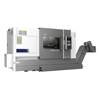 SMTCL CNC Drehmaschine HTC50B Hydraulic Tailstock Horizontale 12 Station Servo Turret Schrägbett CNC Drehmaschine für Metall